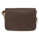 CELINE Macadam Canvas Shoulder Bag PVC Leather Brown Gold Auth 155288-3