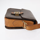 CELINE Macadam Canvas Shoulder Bag PVC Leather Brown Gold Auth 155288-4