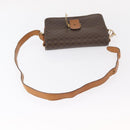 CELINE Macadam Canvas Shoulder Bag PVC Leather Brown Gold Auth 155288-7