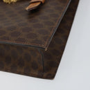 CELINE Macadam Canvas Shoulder Bag PVC Leather Brown Gold Auth 155289-10