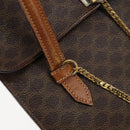 CELINE Macadam Canvas Shoulder Bag PVC Leather Brown Gold Auth 155289-14