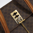 CELINE Macadam Canvas Shoulder Bag PVC Leather Brown Gold Auth 155289-15