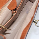 CELINE Macadam Canvas Shoulder Bag PVC Leather Brown Gold Auth 155289-18