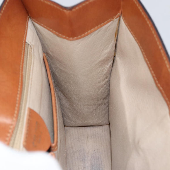 CELINE Macadam Canvas Shoulder Bag PVC Leather Brown Gold Auth 155289