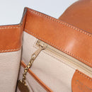 CELINE Macadam Canvas Shoulder Bag PVC Leather Brown Gold Auth 155289-21