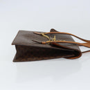 CELINE Macadam Canvas Shoulder Bag PVC Leather Brown Gold Auth 155289-4