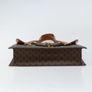 CELINE Macadam Canvas Shoulder Bag PVC Leather Brown Gold Auth 155289-9