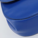 CELINE Shoulder Bag Leather Blue Gold Auth 155291-11