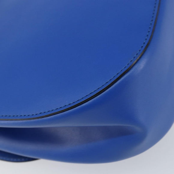 CELINE Shoulder Bag Leather Blue Gold Auth 155291