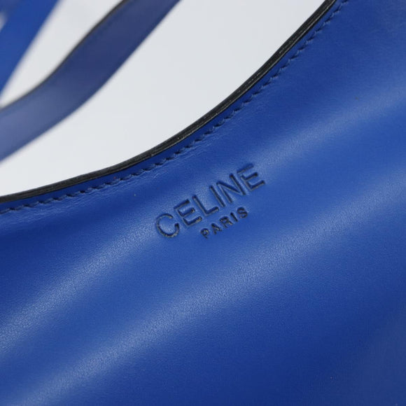 CELINE Shoulder Bag Leather Blue Gold Auth 155291