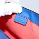 CELINE Shoulder Bag Leather Blue Gold Auth 155291-16