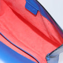 CELINE Shoulder Bag Leather Blue Gold Auth 155291-17