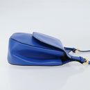 CELINE Shoulder Bag Leather Blue Gold Auth 155291-4