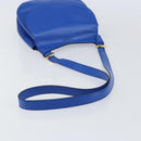 CELINE Shoulder Bag Leather Blue Gold Auth 155291-7