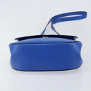 CELINE Shoulder Bag Leather Blue Gold Auth 155291-9