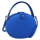 LOEWE Hand Bag Satin 2way Blue Gold Auth 155292-1