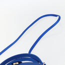 LOEWE Hand Bag Satin 2way Blue Gold Auth 155292-9