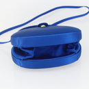 LOEWE Hand Bag Satin 2way Blue Gold Auth 155292-5