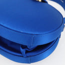 LOEWE Hand Bag Satin 2way Blue Gold Auth 155292-10