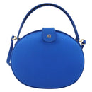 LOEWE Hand Bag Satin 2way Blue Gold Auth 155292-13