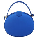 LOEWE Hand Bag Satin 2way Blue Gold Auth 155292-2