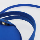 LOEWE Hand Bag Satin 2way Blue Gold Auth 155292-14