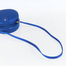 LOEWE Hand Bag Satin 2way Blue Gold Auth 155292-8