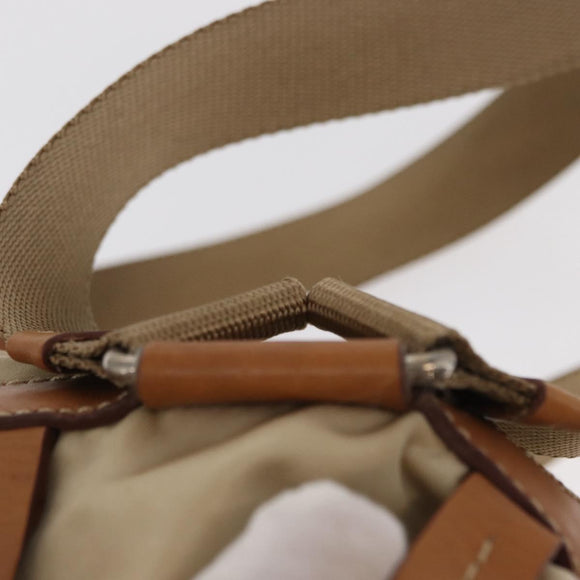 PRADA Backpack Nylon Beige Silver Auth 155293