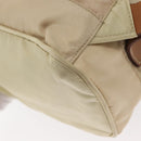 PRADA Backpack Nylon Beige Silver Auth 155293-19