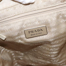 PRADA Backpack Nylon Beige Silver Auth 155293-23