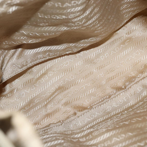 PRADA Backpack Nylon Beige Silver Auth 155293