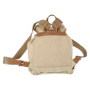 PRADA Backpack Nylon Beige Silver Auth 155293-2