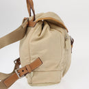 PRADA Backpack Nylon Beige Silver Auth 155293-4