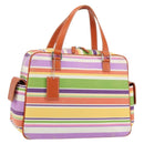 BURBERRY Blue Label Hand Bag Canvas Multicolor Silver Auth 155294-1