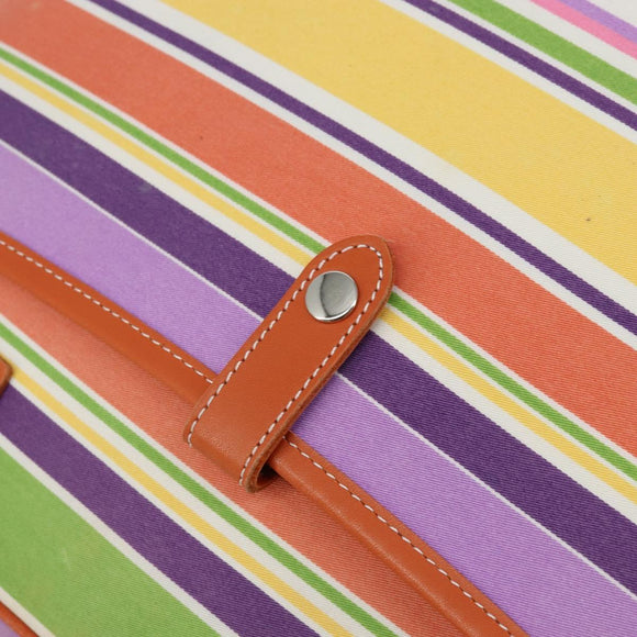 BURBERRY Blue Label Hand Bag Canvas Multicolor Silver Auth 155294