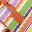 BURBERRY Blue Label Hand Bag Canvas Multicolor Silver Auth 155294-18