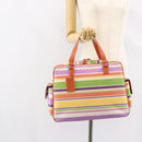 BURBERRY Blue Label Hand Bag Canvas Multicolor Silver Auth 155294-23