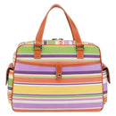 BURBERRY Blue Label Hand Bag Canvas Multicolor Silver Auth 155294-2