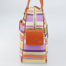 BURBERRY Blue Label Hand Bag Canvas Multicolor Silver Auth 155294-3