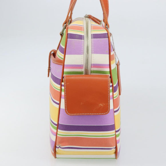 BURBERRY Blue Label Hand Bag Canvas Multicolor Silver Auth 155294