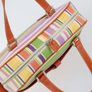 BURBERRY Blue Label Hand Bag Canvas Multicolor Silver Auth 155294-6