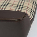 BURBERRY Nova Check Tote Bag Canvas Beige Gold Auth 155295-16