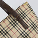 BURBERRY Nova Check Tote Bag Canvas Beige Gold Auth 155295-18