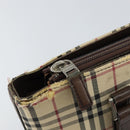BURBERRY Nova Check Tote Bag Canvas Beige Gold Auth 155295-9