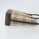 BURBERRY Nova Check Tote Bag Canvas Beige Gold Auth 155295-3