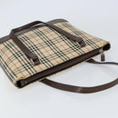 BURBERRY Nova Check Tote Bag Canvas Beige Gold Auth 155295-6