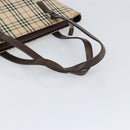 BURBERRY Nova Check Tote Bag Canvas Beige Gold Auth 155295-7