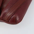 CARTIER Shoulder Bag Leather Bordeaux Gold Auth 155296-14