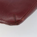 CARTIER Shoulder Bag Leather Bordeaux Gold Auth 155296-16