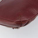 CARTIER Shoulder Bag Leather Bordeaux Gold Auth 155296-17